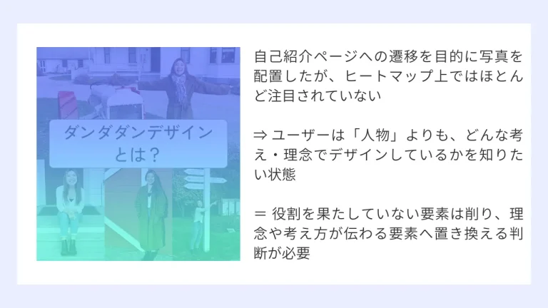 役割を果たしていない要素は削り、理念や考え方が伝わる要素へ置き換える判断が必要